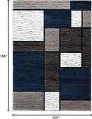 Rugshop Contemporary Modern Boxes Area Rug 10' x 14' Navy by TinyTreasures Baby Boutique
