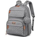 BabbleRoo Diaper Bag Backpack, Travel Backpack with Changing Pad, Pacifier Case & Stroller Straps, Multifunction, Waterproof, Unisex – Light Gray by TinyTreasures Baby Boutique