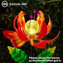 Solar Lights Outdoor Garden Decor, Solar Wind Spinner Yard Decorations for Outside, Lotus Windmill Pathway Lights with LED Cracked Crystal Ball Waterproof Flower Sculpture for Patio Lawn Garden Gifts by GreenHaven Gardens