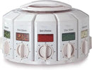 KitchenArt Spice Rack, Select-A-Spice Auto-Measure Rotating Spice Rack, White, 12 Compartments