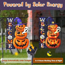 Halloween Lighted Garden Flag, Solar Yard Flag for Outside, 8 Modes Double Sided Welcome Halloween Pumpkin Outdoor Decorations for Home Porch (Pumpkin-12x18) by CozyNest Decor