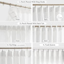 FMFUNCTEX Pinch Pleated Curtains 84 Inches Long for Living Room, White Semi Sheer Faux Linen Textured Pleat Drapes for Bedroom with Hooks, Light Filtering Neutral Farmhouse Window Drapes 2 Panels by CozyNest Decor