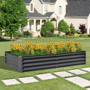 Domi Galvanized Raised Garden Bed, 6x3x1Ft Thickening Metal Planter Box for Vegetables Bottomless for Backyard Outdoor, 1" Deep w/ 128 Gallon Capacity - Dark Gray by GreenHaven Gardens
