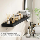 Fun Memories 48 Inch Floating Shelves - Fireplace Mantel Shelf - Deep Wall Mounted Wood Storage Shelf for Bedroom, Kitchen, Farmhouse - 1 Pack, Rustic Black by CozyNest Decor