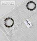 MIUCO Semi Sheer Curtains Poly Linen Textured Solid Grommet Curtains 95 Inches Long for French Doors 2 Panels (2 x 37 Wide x 95" Long) Beige by CozyNest Decor