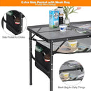 REDCAMP 36x24 Folding Grill Table for Outside, Lightweight Portable Metal Aluminum Outdoor Grill Table with Adjustable Height Legs, Great for Camping Picnic Cooking BBQ, Black 3ft by GreenHaven Gardens
