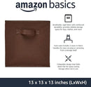 Amazon Basics Cube Organizer Storage Bins Handles, Collapsible Fabric, Pack of 6, 13"x13"x13", Brown by CozyNest Decor