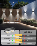 Bridika Solar Fence Lights, 12 Pack Up and Down Solar Lights Outdoor Waterproof, 8 Colors Lens LED Dusk to Dawn Wall Lights for Fence, Patio, Deck, Backyard, Garden by GreenHaven Gardens