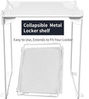 Neudeco Pack 2, Mesh Locker Shelf, Stackable Extra Tall Locker Organizer, Collapsible and Metal Mesh Build, Fits Standard Size, Suitable for School, Work, Kitchen, Bathroom (White) by CozyNest Decor