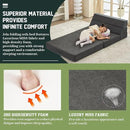 jela Foldable Sofa Bed Soft Foam Convertible Sleeper Chair Luxury Miss Fabric Fold Out Chair Bed Floor Couch with Back Support Floor Sofa for Living Room Bedroom (Twin,Dark Gray) by CozyNest Decor