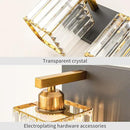 Modern Bathroom Vanity Light 2-Lights Black Gold Crystal Bathroom Wall Light Vanity Light Fixtures，12.59-inch Modern Minimalist Design by CozyNest Decor