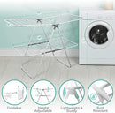 Brookstone – Extra Large – Double Spaced - 2 Tier Collapsible Clothes Drying Rack, Indoor/Outdoor Folding Hanging Garment Stand [NO Assembly - Ready Out of The Box] by CozyNest Decor
