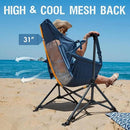 Portal Hammock Camping Chair, Portable Outdoor Swinging Chairs, Rocking Chair for Adults with Adjustable Back and Height for Lawn, Backyard, Patio, Supports 400 lbs, Breathable Mesh High Back, Blue by GreenHaven Gardens