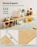 SONGMICS Cabinet Organizer Shelf, Set of 3 Kitchen Counter Shelves, Kitchen Storage, Spice Rack, Stackable, Expandable, Cloud White and Natural Beige UKCS014W01 by CozyNest Decor