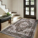 AMOAMI-3X5 Area Rug-Soft Washable Vintage Throw Accent Rugs for Living Room, Entryway, Bedroom, Kitchen, Bathroom, Laundry Room, Kitchen, Bathroom, Bedside, No Slip Brick/Brown by CozyNest Decor