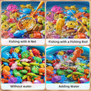Pool Fishing Toys Games, Water Table Bathtub Toy with Inflatable Pool Pole Rod Net Plastic Floating Fish, Birthday Gifts for Kids Age 3 4 5 6 Year Old,Kids Outdoor Toys by TinyTreasures Baby Boutique