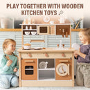 ROBOTIME Wooden Play Kitchen Set, Play Kitchen Set for Kids with Realistic Design, Kids & Toddlers Kitchen Playset with Dishwasher, Toy Kitchen Set for Boys and Girls Ages 3+ (Brown) by TinyTreasures Baby Boutique