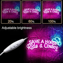 WLHOPE Save A Horse Ride A Cowboy Neon Sign Adjustable Brightness Led Sign,Neon Signs for Wall Decor,Connectivity Via USB Licked Neon Light for Bedroom Home Bar Club Hotel Party Decor by GreenHaven Gardens