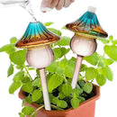 Plant Watering Globes Mushroom, Rainbow Gradient Color Glass Watering Bulbs, Self Watering Planter Insert, Self Watering Globes - Plant Watering Devices for Travel Vacation (2 PCS) by GreenHaven Gardens