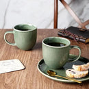 AmorArc 12oz Coffee Mugs, Ceramic Coffee Mugs set of 6 for Man, Woman, Dad, Mom, Modern Coffee Mugs with handle for Latte/Cappuccino/Milk/Cocoa. Dishwasher&Microwave Safe, Jade Green by CozyNest Decor