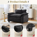 URRED Modular Sectional Sofa Comfy Cloud Couch, Modern Chenille Sofa Sleeper Deep Seat Couches with Ottoman/Pillows for Living Room (Black, 53'') by CozyNest Decor