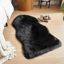 AMTOVO Faux Fur Rug, Black Area Rug, Fluffy Sheepskin Rug, Fuzzy Ultra Soft 2 x 4 ft Shag Rugs for Bedroom Sofa Throw Cushion Room Decor, Sheepskin by CozyNest Decor