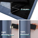 ChrisDowa 100% Blackout Curtains for Bedroom with Black Liner, 2 Thick Layers Total Blackout Thermal Insulated Grommet Window Curtains 2 Panels Set (Stone Blue, 52W x 45L) by TinyTreasures Baby Boutique