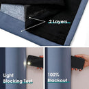 ChrisDowa 100% Blackout Curtains for Bedroom with Black Liner, 2 Thick Layers Total Blackout Thermal Insulated Grommet Long Window Curtains 2 Panels Set (Stone Blue, 52 x 95 Inch) by TinyTreasures Baby Boutique