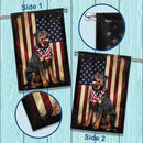 Flags-Rottweiler American Flag, House Flag (29.5" x 39.5")-USA House Garden Flags Premium Polyester-Decorative Outdoor Flags by GreenHaven Gardens