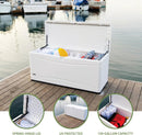 LIFETIME Outdoor Storage Deck Box, 130 Gallon, Arctic White, Lockable, UV-Protected, for Decks and Marine Docks by GreenHaven Gardens