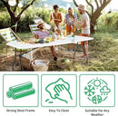 8FT Folding Table, Heavy Duty Foldable Table with Handle, Portable Fold-in-Half Utility Tables for Indoor & Outdoor Use Perfect for Camping BBQ Party Wedding Market Events, White by GreenHaven Gardens
