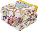 Boho Throw Blanket for Bed, 100% Cotton Soft Rustic Quilt Fall Blanket, 50"x60" Floral Printed Farmhouse Decor Bed Blankets, All Season Rustic Reversible Bohemian Throw Quilt by CozyNest Decor