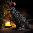 Gothic Crow Lamp Tealight Candle Holder Raven Statue for Indoor Outdoor Decor Halloween Garden Resin Statue Black Stone by CozyNest Decor
