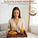 Acacia Wood Serving Tray with Metal Handles – 17x12in Rustic Decorative Ottoman & Coffee Table Tray for Breakfast in Bed, Dinner, Bar, Kitchen, Home Décor & Entertaining by CozyNest Decor