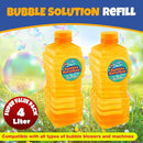 Bubble Solution | Bubbles Refill Solution 4L/136oz. | 2-Pack Ready to Use Solution for Bubble Machines & Other Bubble Blower Toys for Toddlers & Kids | Easy Grip Bulk Bottle by TinyTreasures Baby Boutique