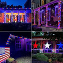 JMEXSUSS 2 Pack Red White and Blue Solar Lights 100LED 33ft Patriot Solar String Lights Waterproof, 8 Modes 4th of July Lights for Independence Day, Gardens, Tree, Outdoor 4th of July Decorations by GreenHaven Gardens