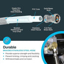 Eastman Dishwasher Installation Kit, 12 Foot Hose with Adapters, 3/8 Inch MIP x 3/4 Inch FHT Elbows, Braided Stainless Steel Connectors, 69008 by CozyNest Decor
