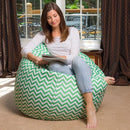 Posh Beanbags Bean Bag Chair, X-Large-48in, Pattern Chevron Green and White by TinyTreasures Baby Boutique