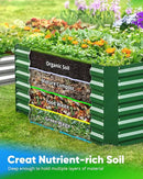 Quictent Galvanized Raised Garden Bed 8x4x2 Ft Tall Metal Planter Box for Vegetables Outdoor Bottomless for Backyard, 2 Tomato Cages Included, 22.04" Deep (Green) by GreenHaven Gardens