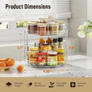 2 Tier Lazy Susan Organizer, 9.25'' Lazy Susan Turntable for Cabinet, Stackable Turntable Organizer Rotating Spice Rack Organization for Kitchen Countertop, Pantry, Bathroom, Clear by CozyNest Decor