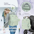 RUVALINO Diaper Bag Backpack-Multifunction Baby Travel Bag with Changing pad, Insulated Bottle Holders & Pacifier Case, Large Capacity, Waterproof, Mint Green by TinyTreasures Baby Boutique