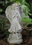Garden Angel Figurines, Light Up Praying Angel Statues Outdoor Statue with Solar LED Lights for Patio, Lawn, Cemetary Grave Decoration, Sympathy Gift, 16.9" H by GreenHaven Gardens