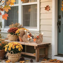 winemana Set of 2 Fall Table Decor-Squirrels with Leaves Pine Cones Thanksgiving Home Decorations Indoor Sisal Figurines, Cozy Fall Office Harvest Centerpiece Christmas Kitchen Décor by CozyNest Decor