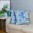 NEWLAKE Blue Classic Bohemian Style Cotton Throw Pillow Covers (2 Pieces, 18X18 Inch) by CozyNest Decor