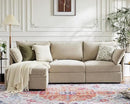 102.6" Modular Sectional Sofa, L Shaped Couch Set for Living Room, 3-Seater Comfy Cloud Couches with Movable Storage Ottoman,DIY Combination - Chenille Beige by CozyNest Decor