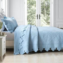 MarCielo 3-Piece 100% Cotton Oversized Bedspread Lightweight Quilt Coverlet Embroidery Farmhouse Bedding Set (TK Light Blue, Oversized King (118"x106")) by CozyNest Decor