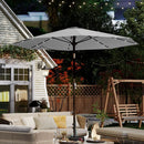 10FT Solar Umbrella 32 LED Lighted Patio Umbrella Table Market Umbrella w/Tilt and Crank, UV-Resistant Outdoor Umbrella for Pool, Garden, Deck, Light Gray by GreenHaven Gardens