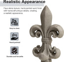 Glitzhome Fleur De Lis Garden Statue MGO Outdoor Decration, 21.25" H, Concrete Grey by GreenHaven Gardens
