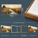 PHAOHUAXM Canvas Wall Art For Living Room Wall Decor For Bedroom Watercolour Painting Office Decoration Countryside Sunrise Scenery Wall Picture Printing Artwork Home Decor Wood Framed 24x48 In by CozyNest Decor
