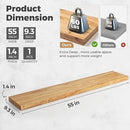 RICHFOCUS Elm Floating Shelves for Wall - 55" W x 9.3" D Rustic Solid Wood Shelves with Invisible Bracket, Wall-Mounted for Living Room, Bedroom, Kitchen Storage & Display, Set of 1, Natural by CozyNest Decor